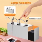 Distributeur de sauce pompe � sauce en acier inoxydable 3 t�tes 4 l distributeur de ketchup soja pompe ...