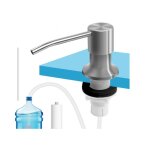 Distributeur de savon 500ml encastrable chrome, design moderne avec pompe 360� pour cuisine, evier, salle ...