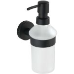 Distributeur de savon bosio noir mat mural 210 ml design inox salle de bain cuisine porte - savon sans ...
