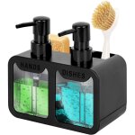 Distributeur de savon de cuisine, distributeur de savon � main et liquide vaisselle avec panier � �ponge ...