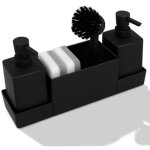 [jamais utilis�] distributeur savon cuisine et porte �ponge �vier cuisine avec brosse, flacons de distributeur ...