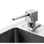 Distributeur de savon encastrable nickel bross� acier inoxydable, design recharge facile, id�al pour ...