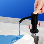 Distributeur de savon pour évier de cuisine en nickel brossé, design intégré et rechargeable par le haut ... Distributeur de savon pour évier de cuisine en nickel brossé, design intégré et rechargeable par le haut ...