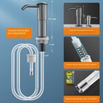 Distributeur de savon pour �vier de cuisine avec pompe � savon int�gr�e et kit de tube d'extension de ...