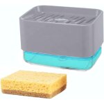 Distributeur de savon liquide en plastique avec porte - ponge ponge incluse pour vier de cuisine (nouveau ...
