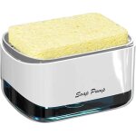 Distributeur de savon liquide avec porte - ponge 2 en 1, distributeur liquide vaisselle, distributeur ...