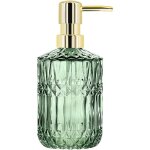 Distributeur de savon liquide en verre vert, 400 ml, pour d�tergent vaisselle, shampooing ou lotion, ...