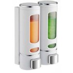 Distributeur savon mural 400 ml x 2 distributeur et gel douche distributeur savon douche double distributeur ...