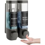 Distributeur de savon mural, distributeur gel douche, distributeur double de et apr�s - shampoing sans ...