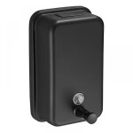 Distributeur de savon mural noir 500 ml - savon liquide, shampooing, liquide vaisselle - m�tal bross� ...