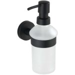 Distributeur de savon noir mat mural 210 ml design inox salle de bain cuisine porte - savon sans per�age ...