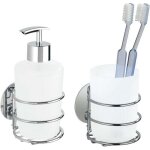 Distributeur de savon turbo - loc chrome blanc 7, 5 cm accessoires salle de bain porte - brosse � dents ...