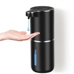 Distributeur de savon, usb c rechargeable distributeur de savon mural 380ml, 4 niveaux rglables distributeur ...