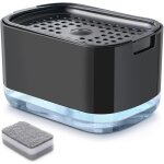 Distributeur de savon � vaisselle avec porte - �ponge, distributeur � pompe 2 en 1, distributeur de savon ...