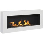 Divina fire - chemin�e bio�thanol murale siena blanche l 90 x p 12 x h 40