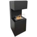 Divina fire - chemin�e au bio�thanol oslo biochemin�e au sol en acier noir l38xp38xh100