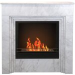 Divina fire - chemine au biothanol bellini en bois effet marbre blanc fabriqu en italie l96 x p35 ...