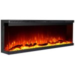 Divina fire - chemin�e murale �lectrique, chemin�e encastrable 3 faces, boston130 l127 x p20 x h44