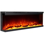 Divina fire - chemin�e murale �lectrique, chemin�e encastrable 3 faces, boston130 l127 x p20 x h44