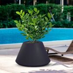 Vase en résine pour intérieur et extérieur pour plantes rond design conique d. 60x35h stromboli anthracite ... Vase en résine pour intérieur et extérieur pour plantes rond design conique d. 60x35h stromboli anthracite ...