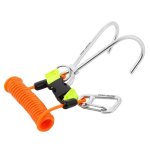 Diving reef hook, stainless steel safety double hook scuba drift diving accessory with d - ring