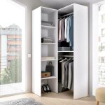 Dmora - armoire bernina, structure pour dressing d'angle, porte - manteau d'angle ouvert, 79x88h186 cm, ...
