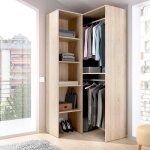 Dmora - armoire bernina, structure pour dressing d'angle, porte - manteau d'angle ouvert, 79x88h186 cm, ...