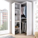 Dmora - armoire dalmic, structure pour dressing d'angle, porte - manteau d'angle ouvert, 79x88h186 cm, ...