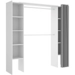 Dmora - armoire manaslu, structure pour dressing, portemanteau ouvert, 180x50h205 cm, blanc et gris, ... Dmora - armoire manaslu, structure pour dressing, portemanteau ouvert, 180x50h205 cm, blanc et gris, ...
