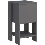 Dmora - chevet dkarsdor, commode basse, table de nuit, tagre de chevet, 30x30h55 cm, anthracite