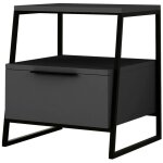 Dmora - chevet dkastrat, commode basse, table de nuit, tagre de chevet, 45x40h50 cm, anthracite