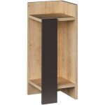 Chevet dpiol, commode basse, table de nuit, tagre de chevet, 25x27h60 cm, chne et anthracite - dmora ...