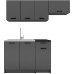 Dmora - cuisine compl�te cormons, ensemble compact et fonctionnel avec portes et tiroir, anthracite