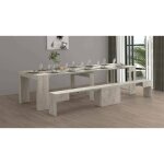 Ensemble table et chaises crispin, composition polyvalente, ensemble avec console et 1 banc extensible, ... Ensemble table et chaises crispin, composition polyvalente, ensemble avec console et 1 banc extensible, ...