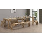 Ensemble table et chaises eric, composition polyvalente, ensemble avec console et 2 bancs extensibles, ... Ensemble table et chaises eric, composition polyvalente, ensemble avec console et 2 bancs extensibles, ...