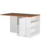 Dmora - lot de cuisine osvaldo, table de rangement auxiliaire, meuble de cuisine avec 2 portes, 100% ...