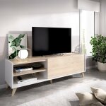 Dmora - meuble tv dacerbi, buffet bas pour le salon, buffet tv pour le salon, 155x43h47 cm, chêne et ... Dmora - meuble tv dacerbi, buffet bas pour le salon, buffet tv pour le salon, 155x43h47 cm, chêne et ...