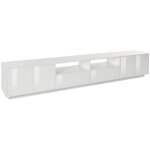 Dmora - meuble tv dleott, buffet bas de salon, base meuble tv, 100% made in italy, 260x41h46 cm, blanc ...