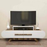Dmora - meuble tv dubh, buffet de salon, armoire basse pour tv, base murale de rangement, 145x37h50 cm, ...