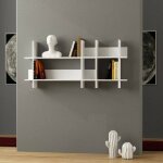 Dmora - tagère murale galandra, Étagère, tablette murale, rayonnage polyvalent, 150x22h70 cm, blanc, ... Dmora - tagère murale galandra, Étagère, tablette murale, rayonnage polyvalent, 150x22h70 cm, blanc, ...