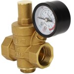 Dn20 vanne de r�duction de pression d'eau r�glable en laiton avec manom�tre compteur de pression, r�ducteur ...