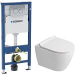 Dofix pack wc b�ti - support + wc suspendu sans bride ceramia pixl avec abattant softclose + plaque chrome ...