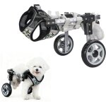 Dog wheelchair for back legs?adjustable pets cart mobility aids for little pets, chest & thigh support, ...