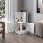 Doki meuble bar d?angle avec rangement et casier � bouteilles int�gr�