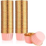 100 pices caissettes  muffins en papier, moules  cupcake en papier, wrappers mtalliques pour muffins, ...