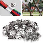 Dolaso - lot de 100 pinces de fixation pour cl�ture agricole en acier inoxydable avec vis pour fil soud� ...