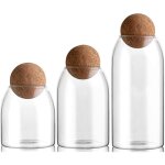 Dolaso 3 pi�ces bocaux en verre avec couvercle bocaux - de rangement pour cuisine ensemble de contenants ...
