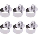 6 pices cercle a patisserie, moulle patisserie rond, de cuisson anneau  gteau en acier inoxydable ...