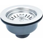 Bonde d'vier sans trop plein panier inox  114 mm 1', acier inoxydable + abs, bonde + panier
