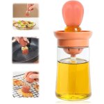 Bouteille d'huile avec pinceau  badigeonner 2 en 1 bouteille en verre avec pinceau en silicone pour ...